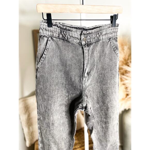 Kancan 90s Slouch Jeans Size 26 Washed Gray Ultra High Rise Waist Cropped Casual - Picture 4 of 9